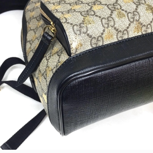 Gucci Beige and Brown Bee Pattern Backpack - Picture 11 of 14